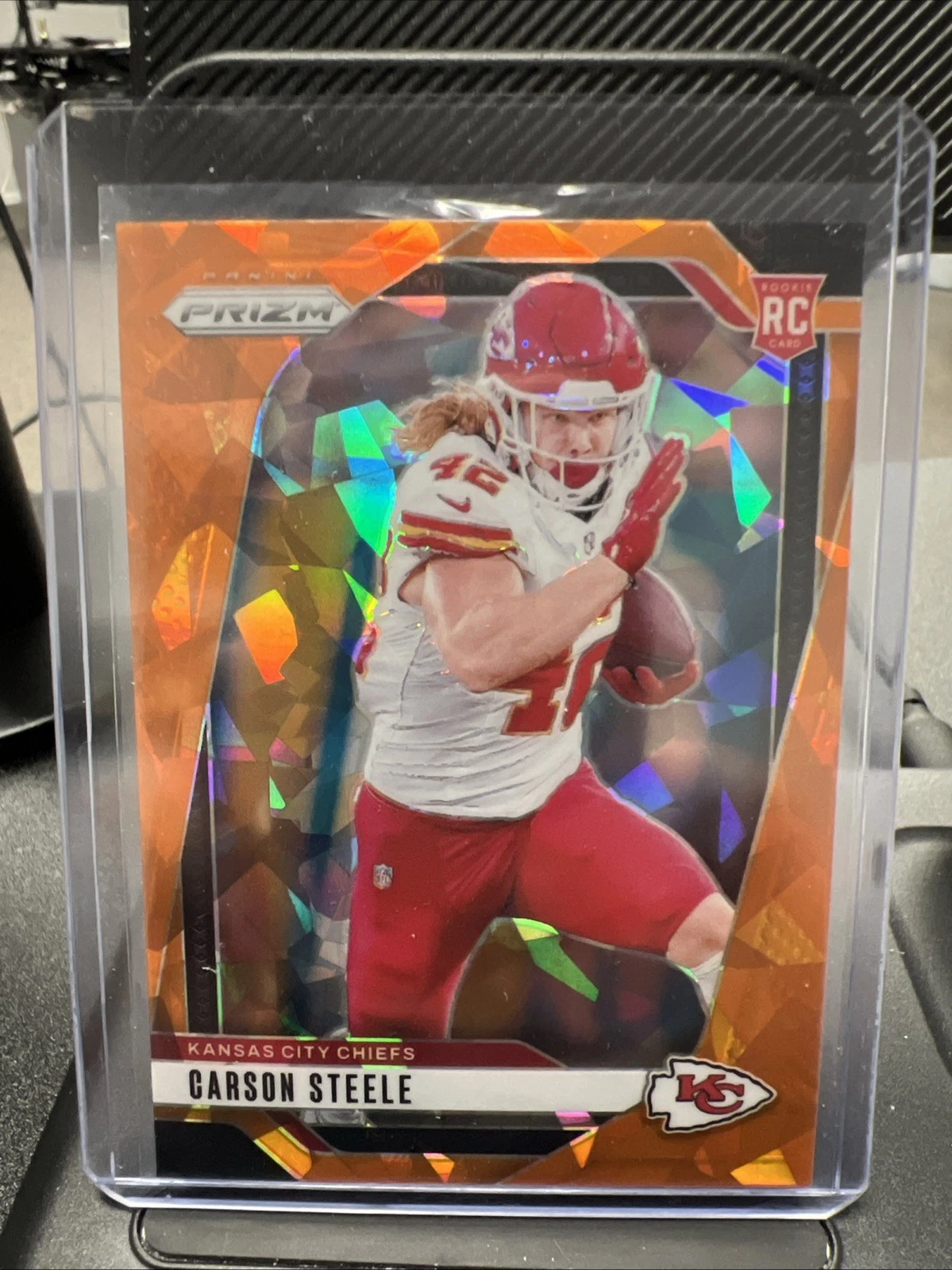 2024 Panini Prizm - Rookies #377 Carson Steele Orange Ice Prizm (RC)