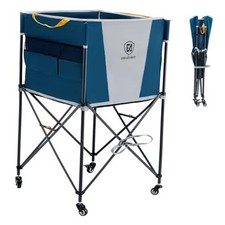 Rolling Ball Storage Cart Lockable Wheels, For 30 Volleyballs Blue
