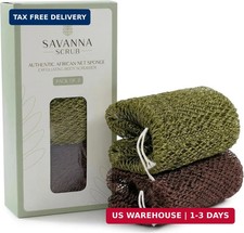 Authentic African Net Sponge - Exfoliating Back Scrub Net Sponge with Knots - 2