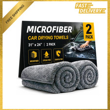 2 Pack Microfiber Car Drying Towels Large 31x24 Inches Absorbent Scratch Free