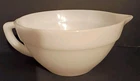 Vintage Fire King Milk Glass D Handle Batter Mixing Bowl Spout Pitcher 7.5"d 4"t