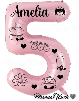 PERSONAISED BIRTHDAY JELLYCAT themed BIRTHDAY Personalised DECAL SET for FOIL NUMBER BALLOON PARTY