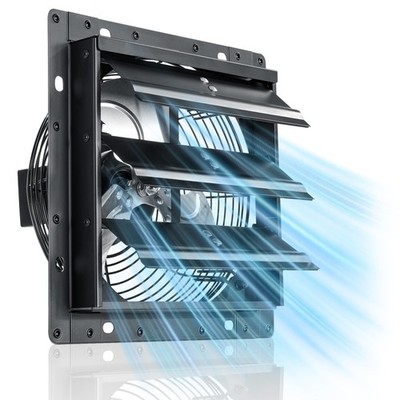 Windigaga 8 Inch Shutter Exhaust Fan, 760 CFM High-Speed Wall 8 Inch, Black 