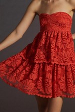 NWT Maeve By Anthropologie Tiered Lace Mini Dress - Size Small