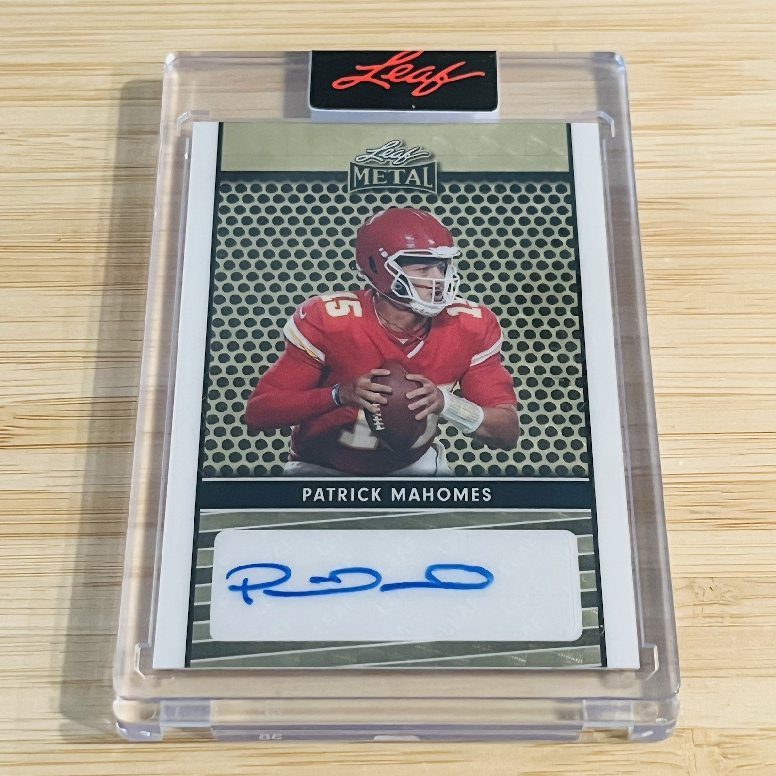 PATRICK MAHOMES 2024 Leaf Metal Gold Vinyl Superfractor Prizm Auto Autograph 1/1 view 2