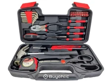 Buyohlic's 39 Piece General Household Hand Tool Kit Starter Set In Plastic Case