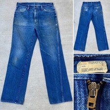 Vintage Maverick Jeans 34 but Measures 33 XL Worn Distressed Fade Western Cowboy