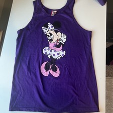 Minnie Mouse Shirt Adult L Purple Disney Designs Tank Graphic made in USA