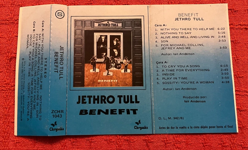 JETHRO TULL - SPANISH CASSETTE TAPE - BENEFIT - Image 4 of 4