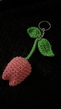 Handmade Crochet Flower Keychain Floral Key Ring Cute Gift Accessor