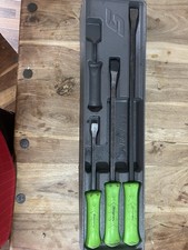 Snap-On Tools 4pc Green Hard Grip Striking Prybar Set Of 3 Used