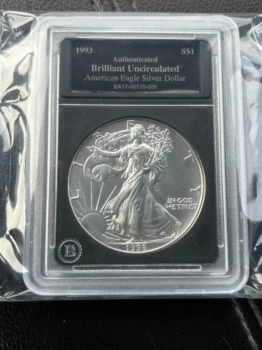 1993 S$1 American Eagle Silver Dollar 1 oz Fine Silver AU Brilliant Uncirculated