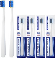 4 Pack Orthodontic U-Shaped Toothbrushes   Soft Bristles w/ Head Covers