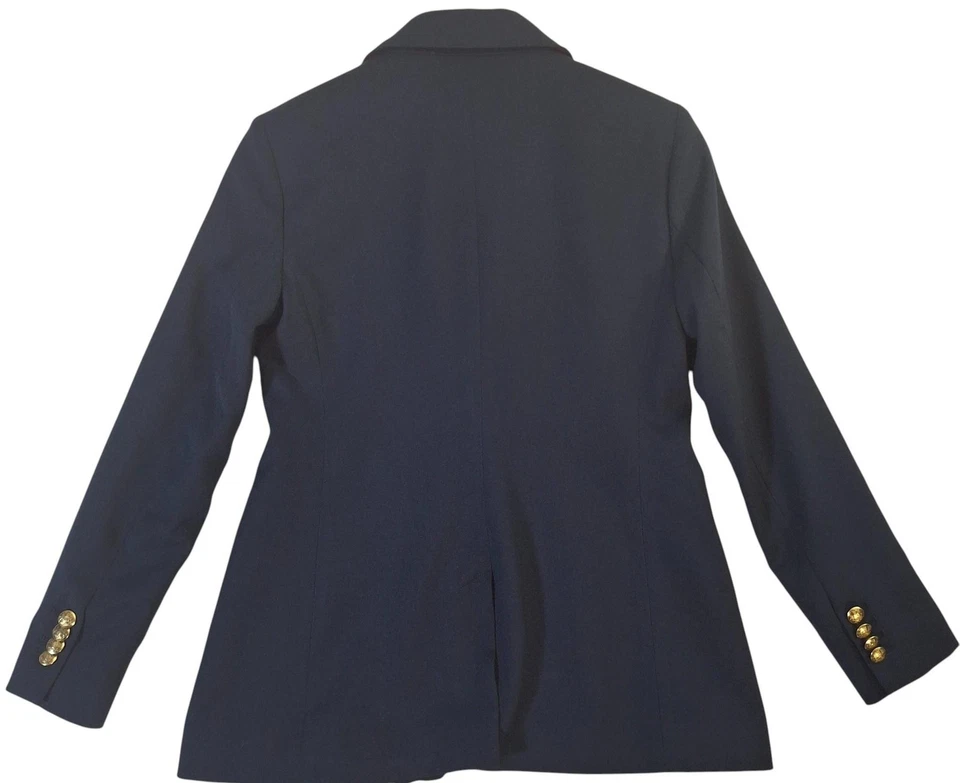 Blazer Banana Republic Mujer Petite 2 Azul Marino Doble Pecho Dorado Botones Foto 2 de 4