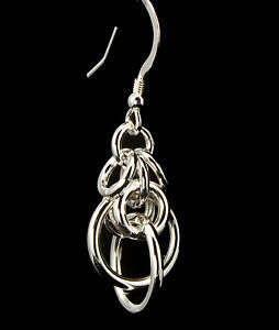 Sterling .925 silver chainmail earrings