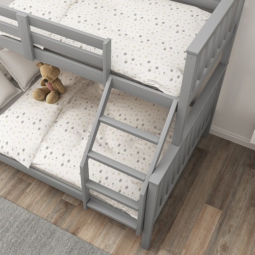 Kids Bunk Beds Double Pine Wooden Triple Bunk Beds With Mattresses 3FT Bed Frame - Picture 19 of 29