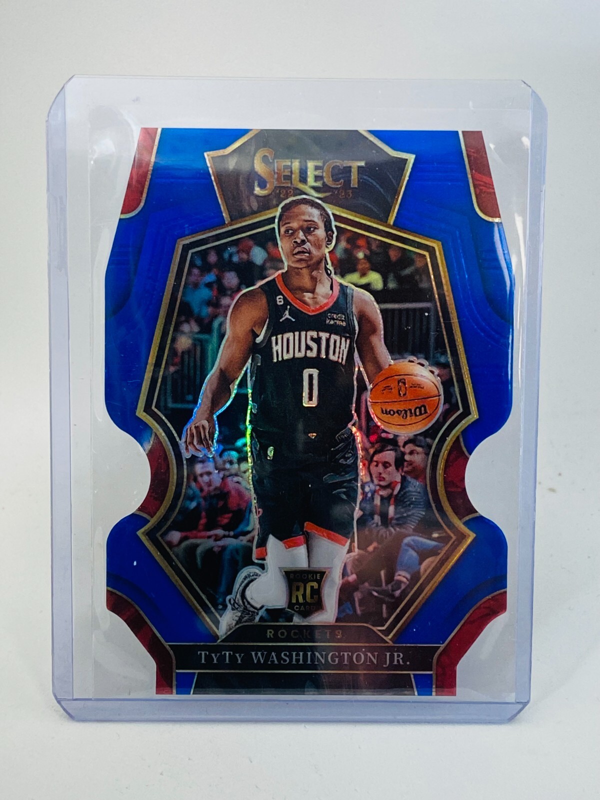 2022-23 Panini Select TyTy Washington Jr. RC Premier Level Die-Cut Blue #140/249