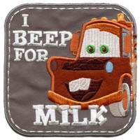 "Disney Cars Mater \" I Piep FüR Milch \" Bestickt Applikation AufbüGeln Patch"