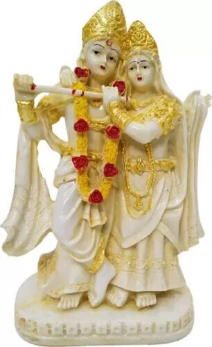 FABZONE Antique Finish Lord Radha Krishna Love Couple Statue Hindu God - Picture 1 of 1