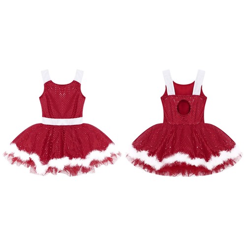 Kids Girl's Leotard Pretend Tutu Dresses Skating Dress Fancy Sundress Carnival - Picture 7 of 42
