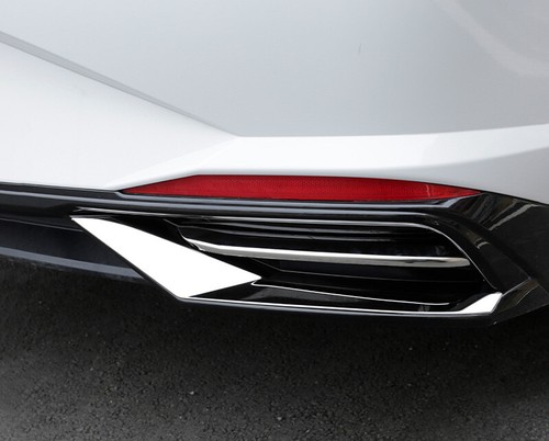 Rear Bumper Diffuser Strip Trim Chrome Steel 2PCS Fit For Hyundai Elantra 2021 - Picture 5 of 6