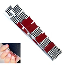 Jaysea Arts Nail Wraps Vintage Christmas French Tip Street Red Art Strips - B4G1