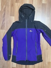 Lowe Alpine Womens Hooded Zipped Soft Shell Windproof Jacket Size Uk 8