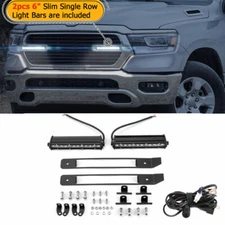 Dual 6" LED Light bar Grille Mounting Kit for Ram 1500 2019-2020 2021 2022 23 24