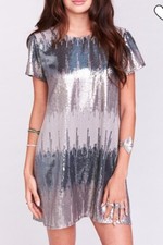 Show Me Your MuMu Tallulah Dress Fully Sequined Silver Mini Size Small Party