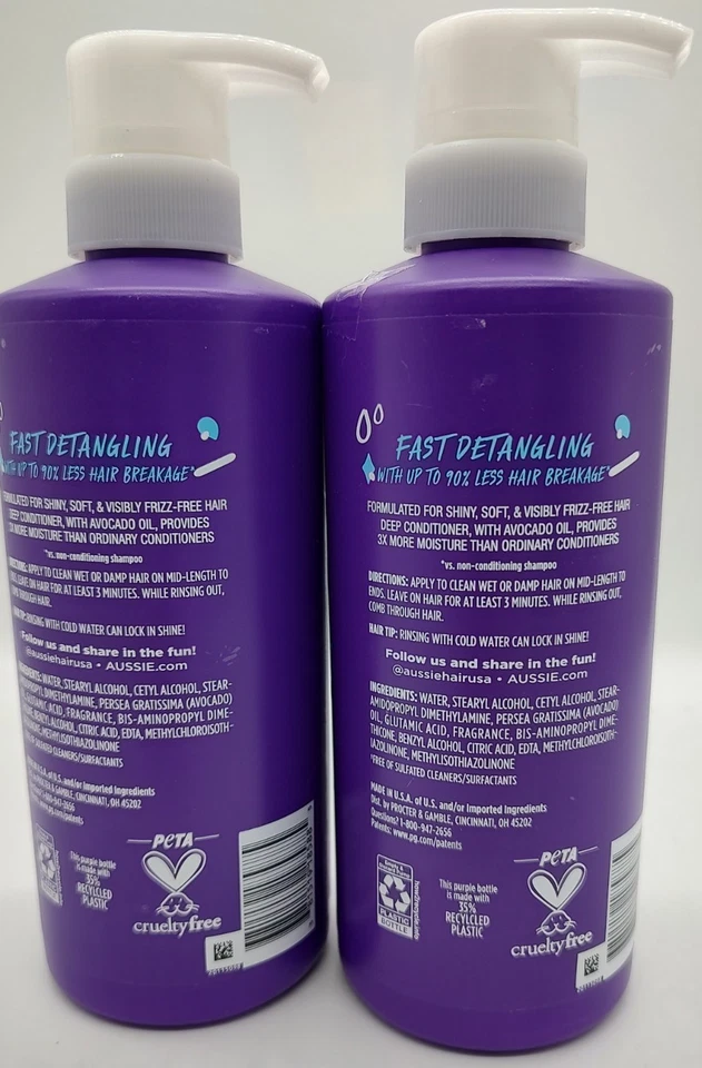 Aussie 3 Minute Miracle Moist Deep Conditioner w/ Avocado Oil 16oz -  2 Pack - Image 2 of 3