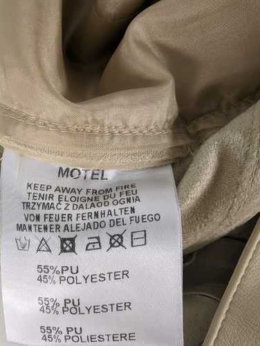 Motel Rocks Faux Leather Trousers Centa Cream PU Butter, Size M W28" L30.5" - Picture 9 of 9
