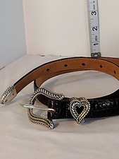 Brighton Brown Alligator Belt With Silver and Gold Color Adornments