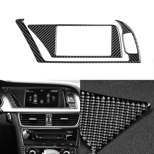 Interior Navigation GPS Panel Carbon Fiber Cover Trim For Audi B8 A4 A5