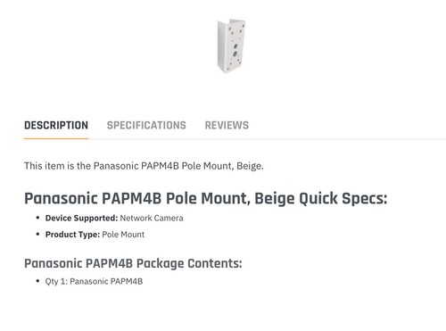 Panasonic pole mount adapter camera mount BEIGE PPM4845 Works W Sony UNI-PMA1 - Picture 4 of 11