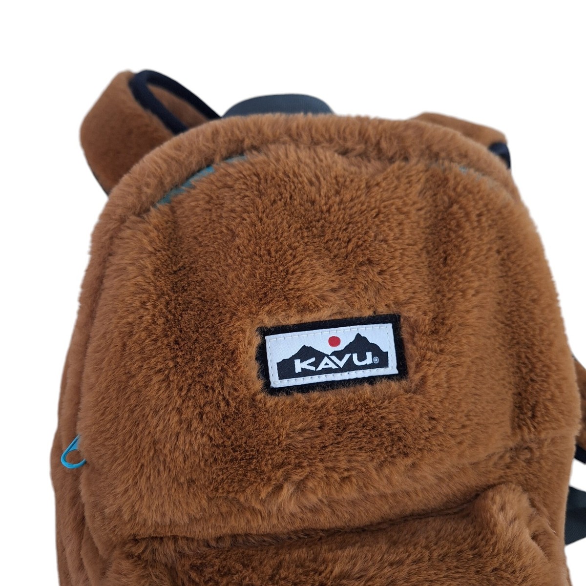 KAVU Fuzz Cub Mini Backpack Fuzzy Bag Kavu Fuzz Cub Brown Fuzzy Teddy Small Backpack Bag 2 Pocket  main image 4