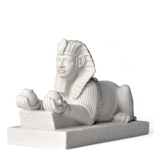 Sfinge di Amenotep III Scultura da Tavolo in Marmo Home Decor H 10cm - Foto 7 di 8