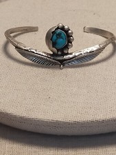 Superbe bracelet Navajo en argent et turquoise 