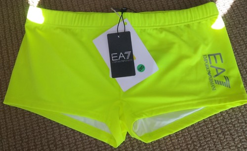 EMPORIO ARMANI 'EA7' Men's Square-Cut Yellow Swim Suit Briefs IT 48 / US 32 NWT! - Picture 19 of 22