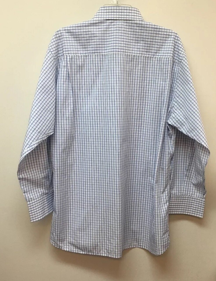 Mazzoni Dress Shirt Men 16 1 2 32 33 Blue White Plaid Made In Italy mazzoni-dress-shirt-men-16-1-2-32-33-blue-white-plaid-made-in-italy