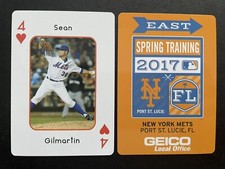 *SCARCE* SEAN GILMARTIN ~ 2017 NY Mets Spring Training Playing Cards ~ 4 HEARTS