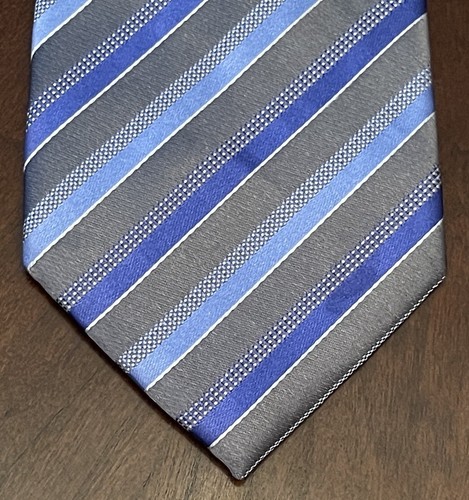 Geoffrey Beene Blue Gray Hand Made 63% Silk 37% Polyester Men’s Neck Tie China
