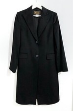 Loro Piana Womens Black Supersoft Angora Wool Coat Size 40 Uk 8