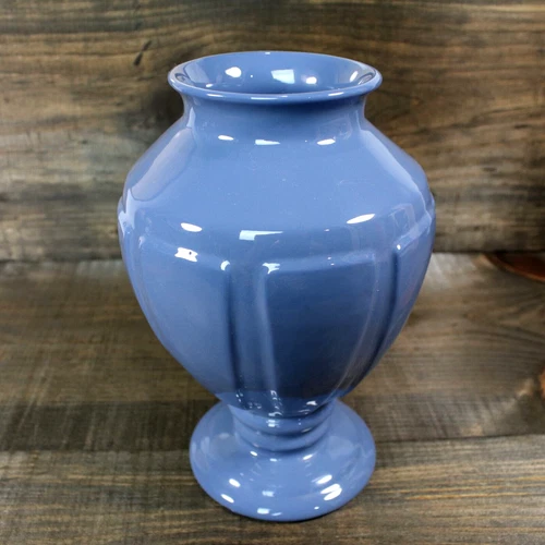 Haeger Pottery Blue Pedestal Vase 935-16 Art Flower Decor Grandma Chic 1997