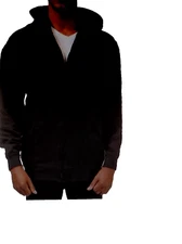 PRO CLUB MENS COMFORT LIGHTER Version FULL ZIP HOODIE BLACK Size LARGE 9oz.
