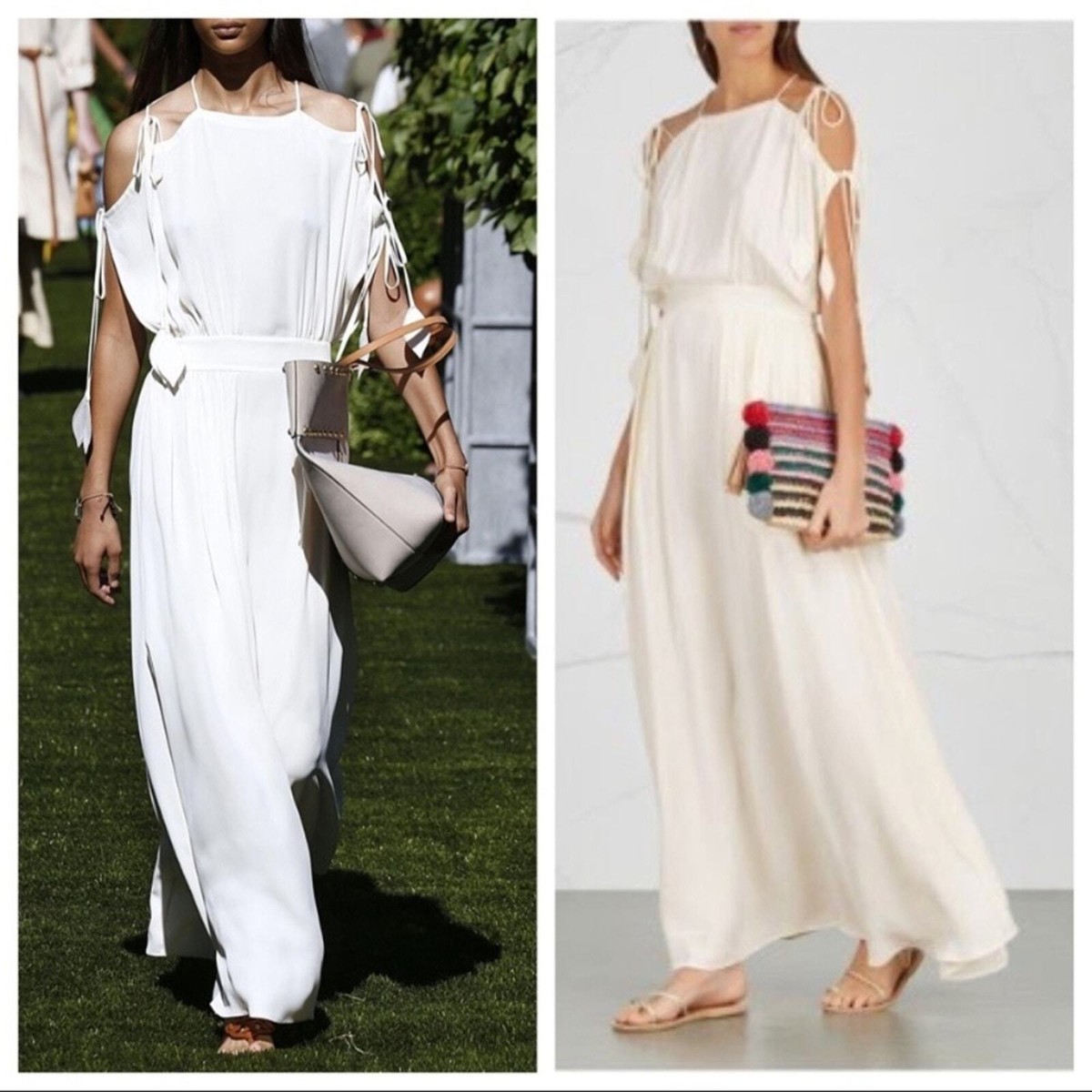 Tory Burch Dress Evalene Maxi Cold Shoulder in White Tory Burch Dress Evalene Maxi Cold Shoulder in White