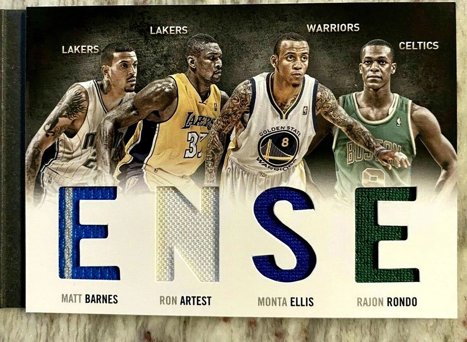 Prince/Battier/Barnes/Artest/Rondo 2011 Preferred 6-Clr 7-Parches Card #097/199!!! Foto 3 de 4
