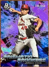 2018 Bowman Platinum Prismatic Prodigies Purple /250 Jordan Hicks RC | Cardinals