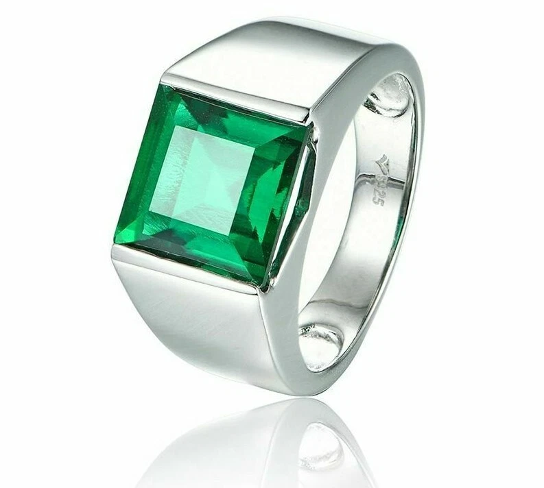 Square shaped shop emerald ring