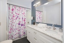 Hearts and Stars shower Curtains