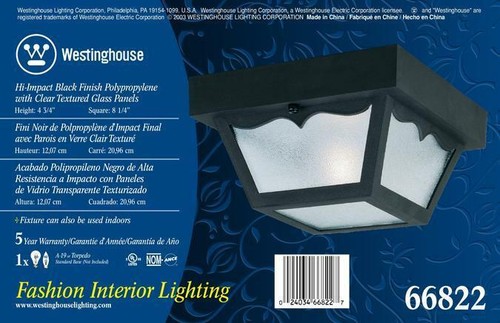 One-Light Flush-Mount Outdoor Fixture - Picture 3 of 3